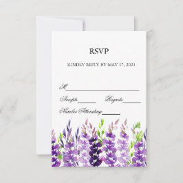 Lila Bröllop Watercolor Lavender OSA kort