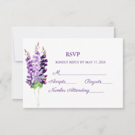 Lila Bröllop Watercolor Lavender OSA kort