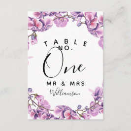 lila bröllopsbord nummer fest/bröllop inbjudningar