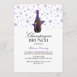 Lila bröllopsdusch Champagne Brunch-inbjudan Inbjudningar
