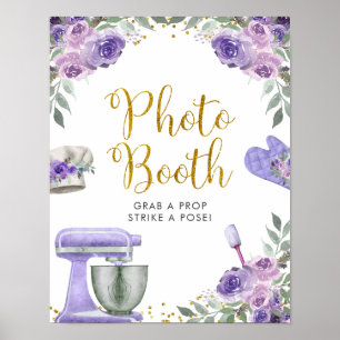 Lila Bröllopsdusch för Köket Fotoautomat Poster