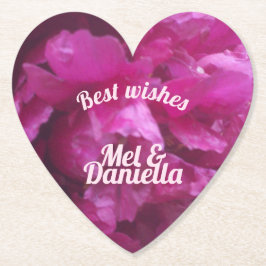 Lila bröllopsfest (valentinhjärta) underlägg papper