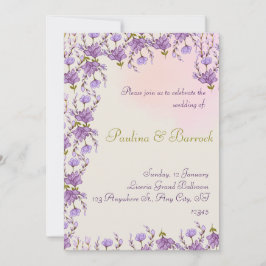 lila bröllopsinbjudan inbjudningar