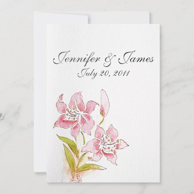 Lila bröllopsinbjudningar tillbaka inbjudningar (Framsida)