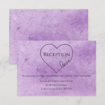 Lila bröllopsmottagning Vintage vattenfärg Hjärtan