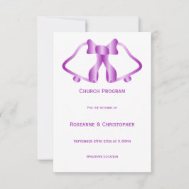 Lila Bröllopsprogram Klockor och band