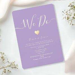 Lila bröllopsreception inbjudningar