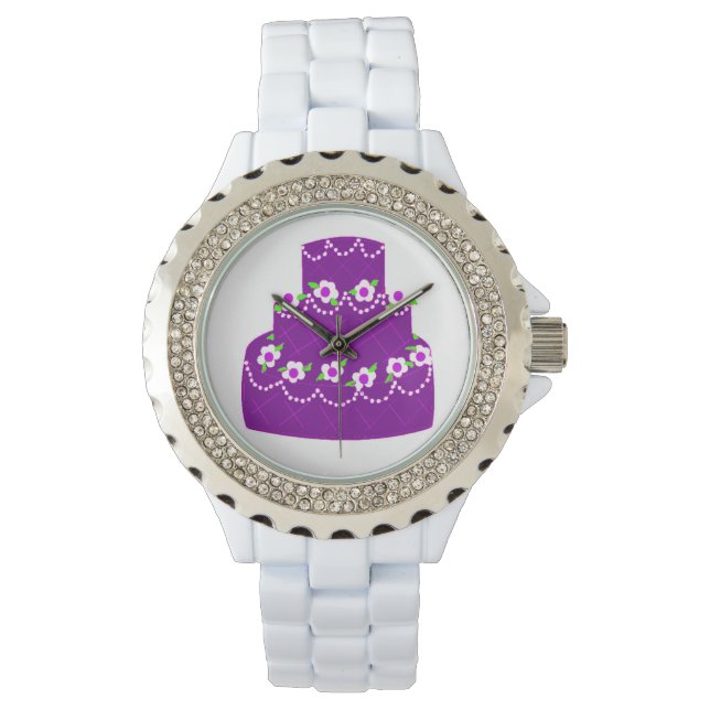 Lila bröllopstårta armbandsur (Framsida)