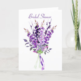 Lila bröllopsvattenfärg lavendel dusch inbjudan