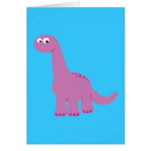 Lila Brontosaurus Dinosaur Hälsningskort