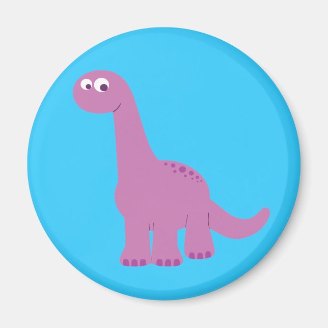 Lila Brontosaurus Dinosaur Magnet (Framsidan)