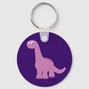 Lila Brontosaurus Dinosaur Nyckelring