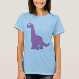 Lila Brontosaurus Dinosaur T-shirt