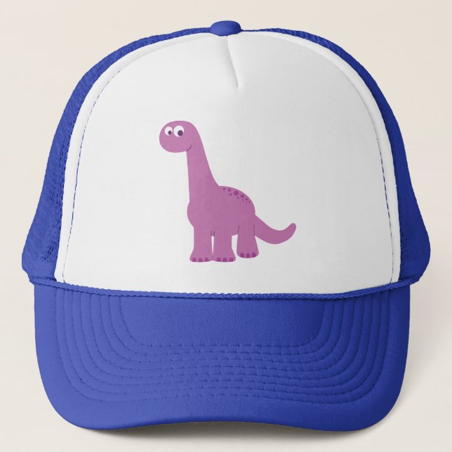 Lila Brontosaurus Dinosaur Truckerkeps (Framsida)