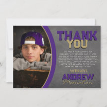 Lila Bronze Chalkboard Studenten - tackkort