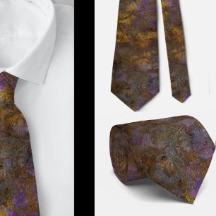 Lila Brown Blommigt Abstrakt Neck Tie Slips