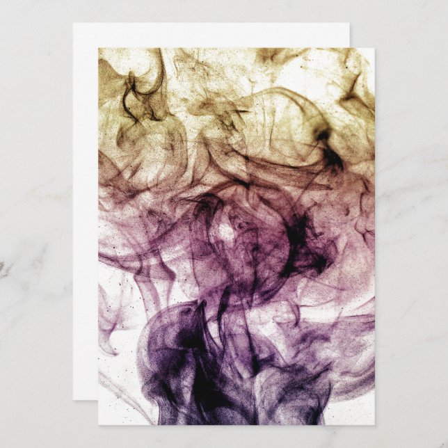 Lila Brown Smoky Dust Abstrakt Inbjudningar (Fram/baksida)