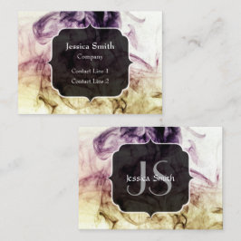 Lila Brown Smoky Dust Abstrakt Monogram Visitkort