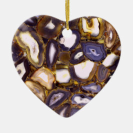 Lila Brown White Agate-design Julgransprydnad Keramik
