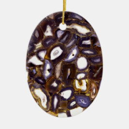 Lila Brown White Agate-design Julgransprydnad Keramik