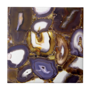 Lila Brown White Agate-design Kakelplatta
