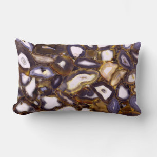 Lila Brown White Agate-design Lumbarkudde