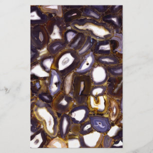 Lila Brown White Agate-sten mönster Brevpapper