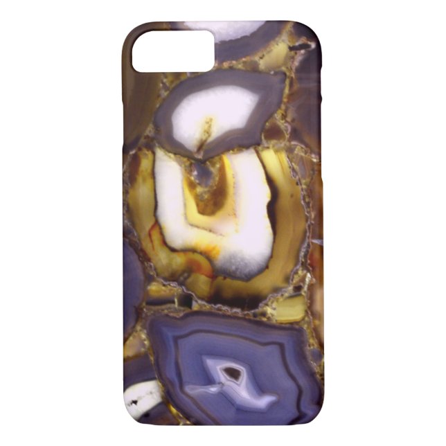 Lila Brown White Agate-sten mönster Case-Mate iPhone Skal (Baksida)