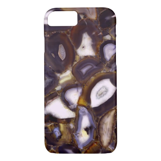 Lila Brown White Agate-sten mönster Case-Mate iPhone Skal (Baksida)