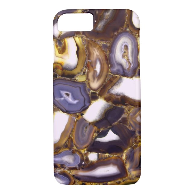 Lila Brown White Agate-sten mönster Case-Mate iPhone Skal (Baksida)