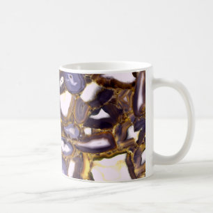 Lila Brown White Agate-sten mönster Kaffemugg