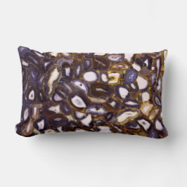 Lila Brown White Agate-sten mönster Lumbarkudde