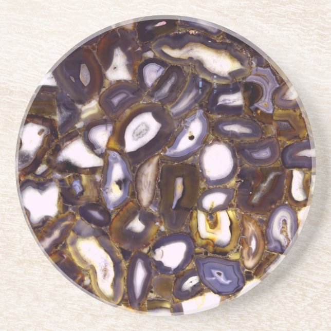 Lila Brown White Agate-sten mönster Underlägg (Framsidan)
