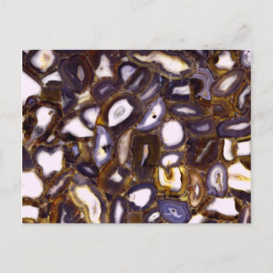 Lila Brown White Agate-sten mönster Vykort