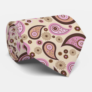 Lila brun beige elegant vintage paisley mönster slips