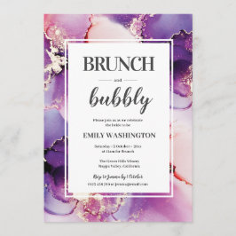 Lila Brunch & Bubly Inbjudningskort för möhippan