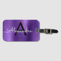 Lila Brushed Metall Monogram Namn och Initial