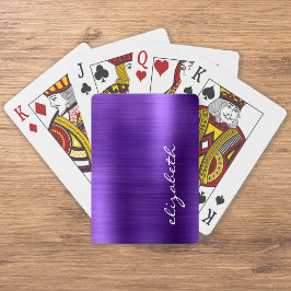 Lila Brushed Metall Namnteckning skript Casinokort