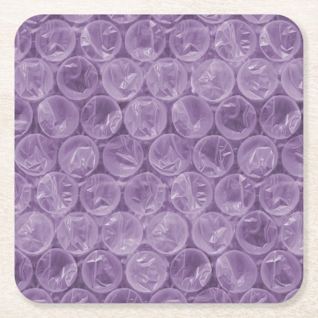 Lila bubbelplastmönster underlägg papper kvadrat (Framsidan)
