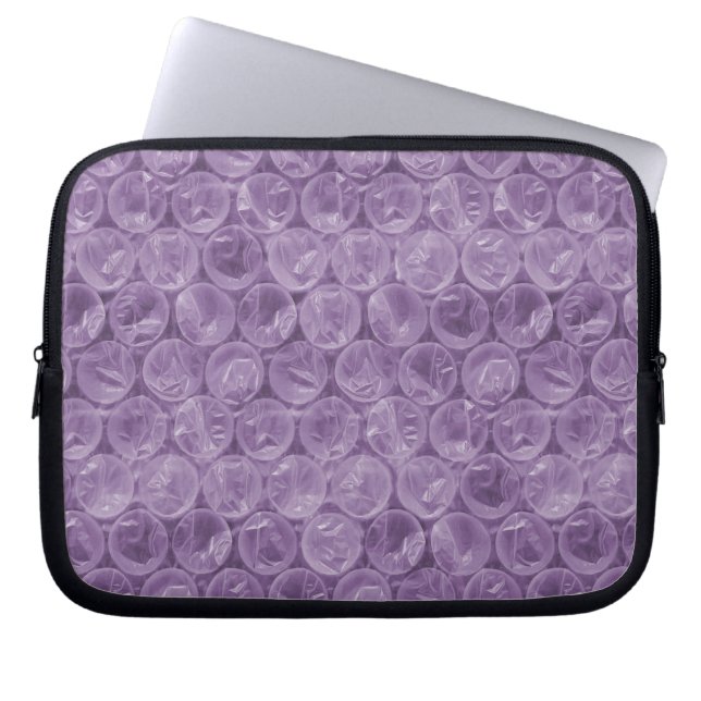 Lila bubbelskrot mönster laptop sleeve (Framsidan)