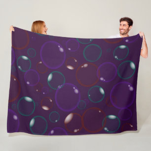Lila Bubbles Blanket Färgad Soap Bubbles Fleecefilt