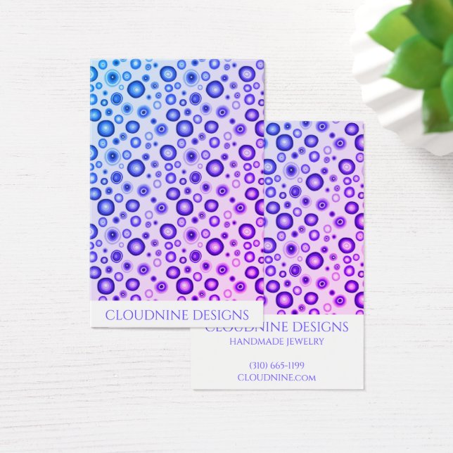 Lila Bubbles Earring Necklace Jewelry Visning Visitkort (Skivbord)