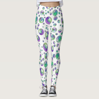 Lila Bubbles Mönster Leggings