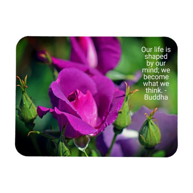 Lila Budding Ro Motivational Quote Magnet (Horisontell)