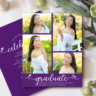 Lila Budget Studenten 4 Photo Script-inbjudan