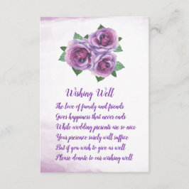 Lila Bukett med rosor Bröllop Wishing Wishing Card Tilläggskort