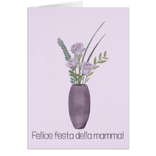 lila Bukett med rosor i Kurdiska Lycklig Mor-dagen Hälsningskort