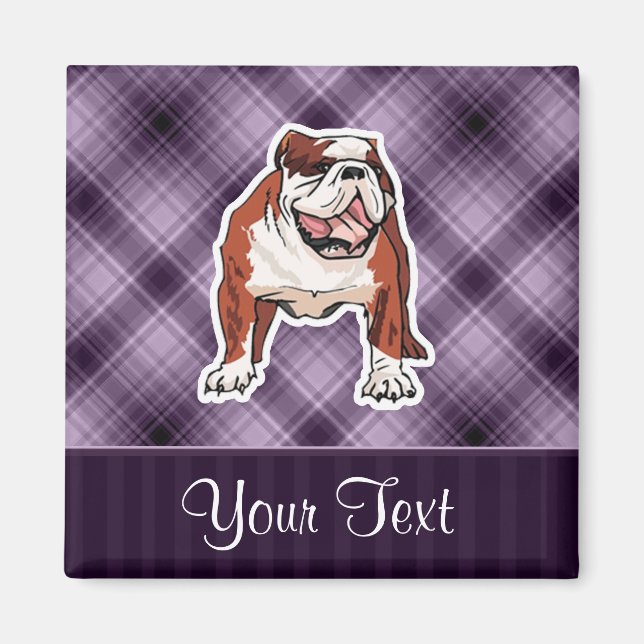 Lila Bulldog Magnet (Framsidan)