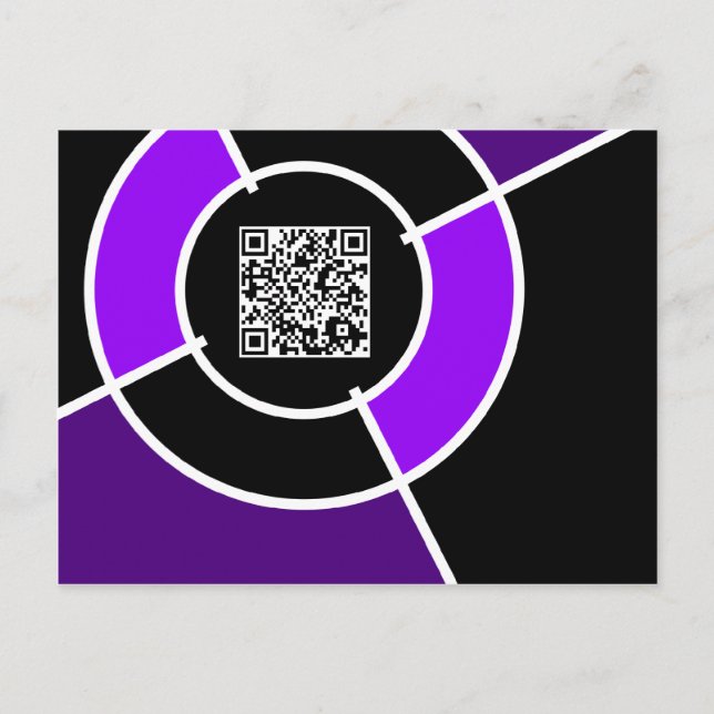 lila bullseye QR-kod Vykort (Framsida)