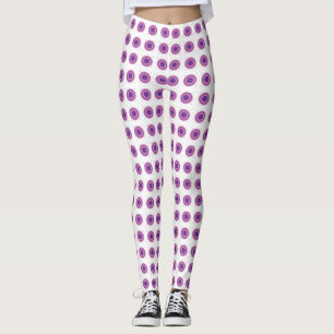Lila Bullseye Target Polka Dottrunda cirklar Leggings